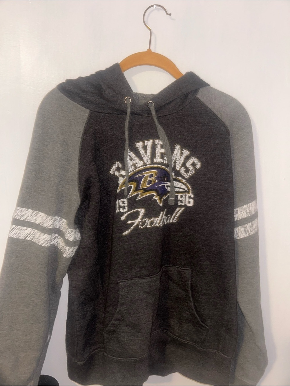 NFL Women’s Ravens Dark Gray & Light Gray Crewneck Hoodie